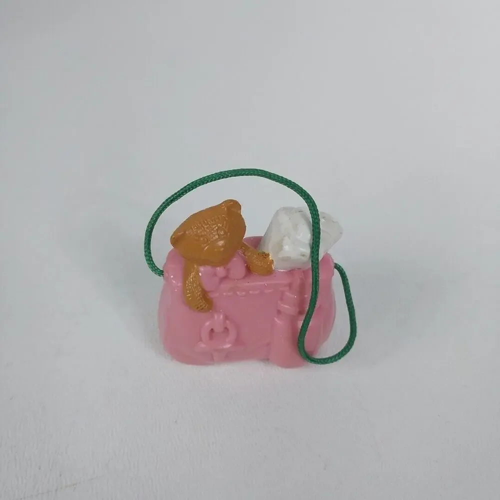 Fisher Price Loving Family Diaper Bag Pink Nursery Decor Teddy Bear Vintage 1999